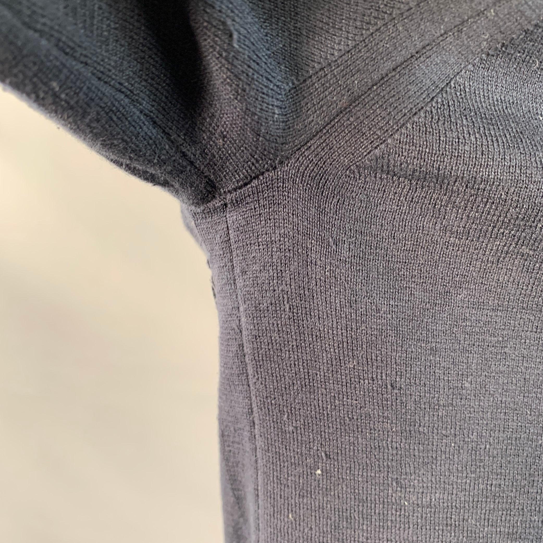 De los hombres GUCCI Talla XL Azul Marino Blanco Logo Seda Algodón Manga Corta Cuello Crew Jersey en venta