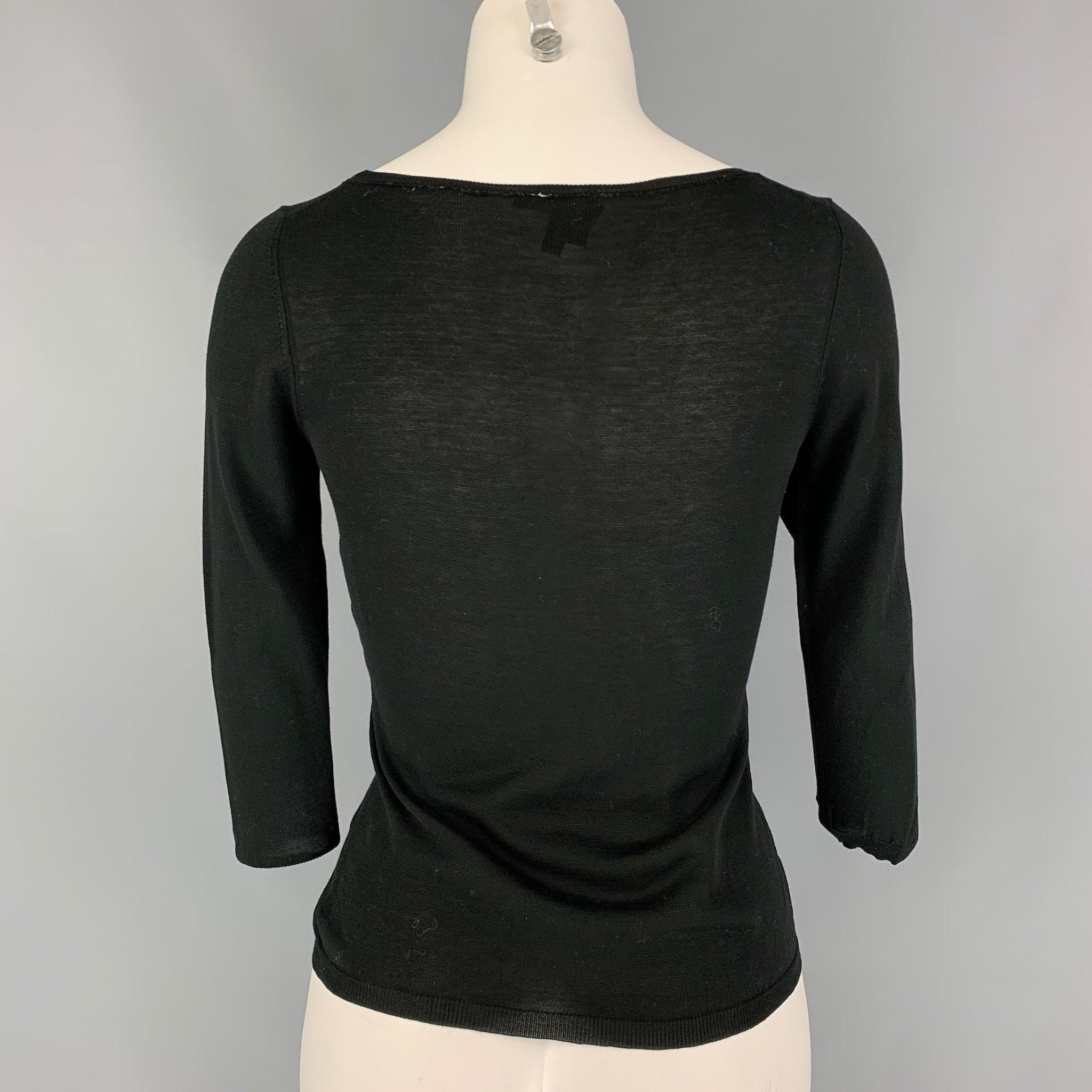 GUCCI Size XS Black Cotton Scoop Neck Pullover In Good Condition For Sale In San Francisco, CA