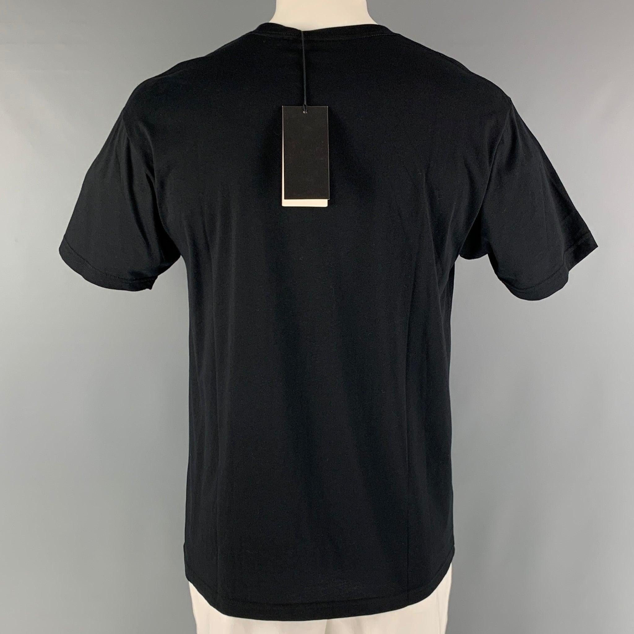 GUCCI Size XS Black Gold Embroidery Cotton Crew-Neck T-shirt In Excellent Condition For Sale In San Francisco, CA