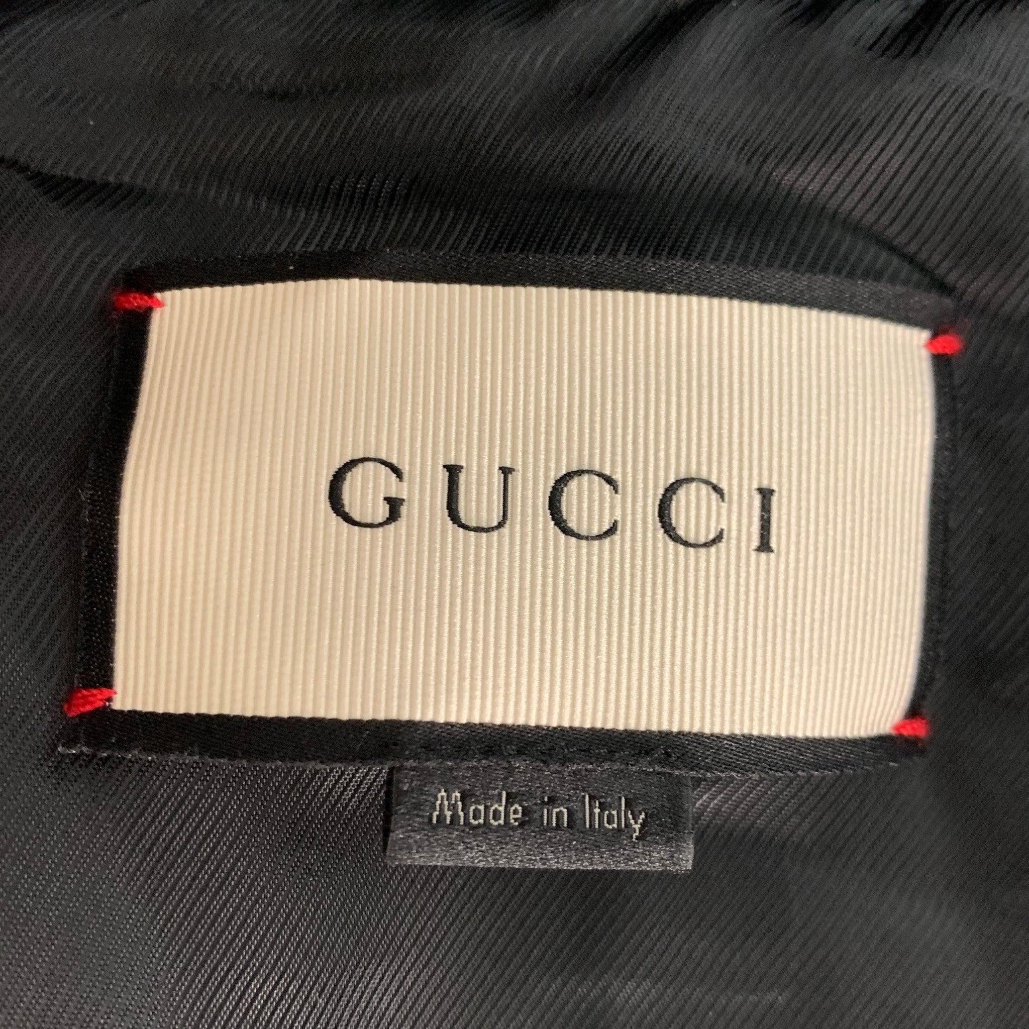 GUCCI Size XS Black Green Forest Jungle Graphic Silk Bomber Jacket For Sale 1
