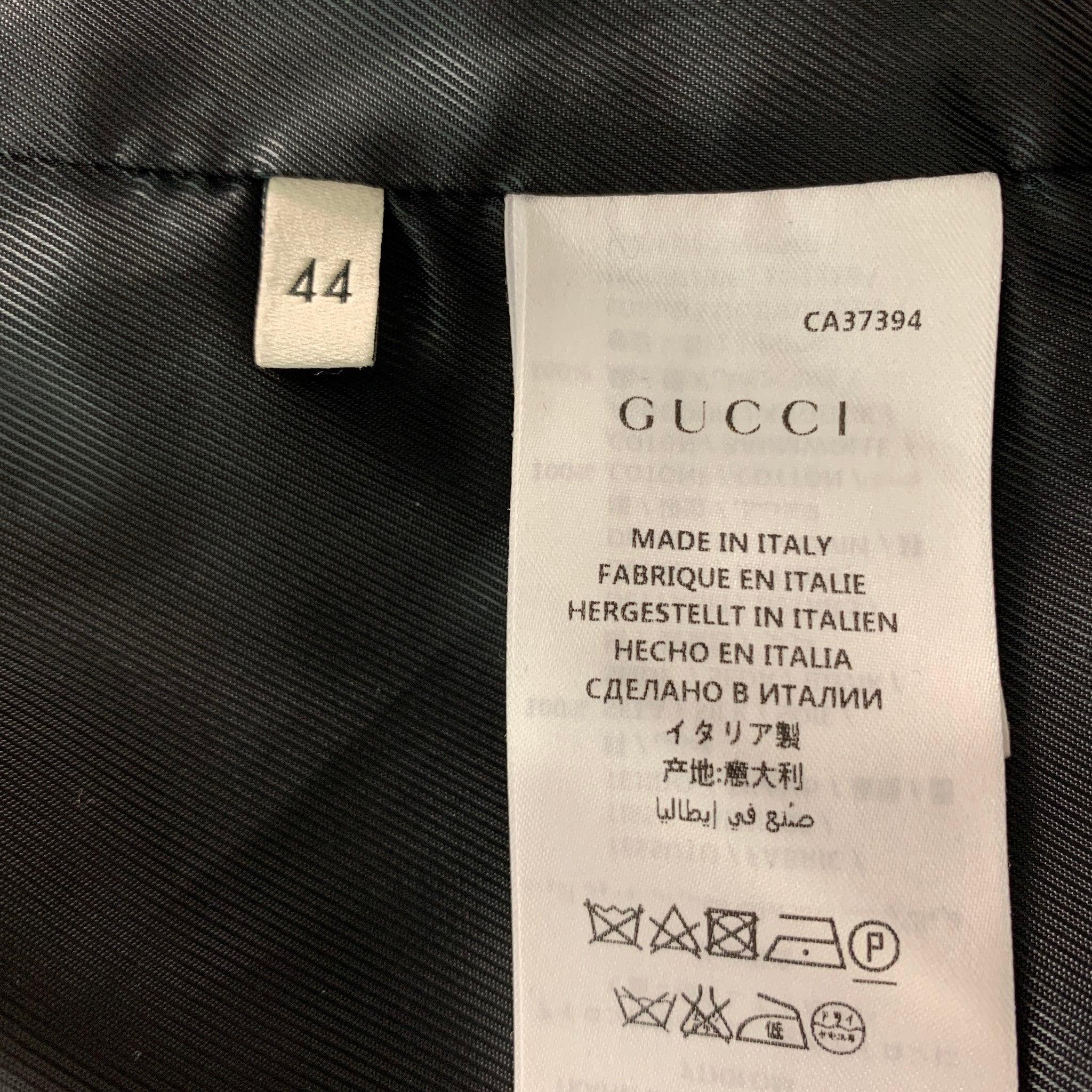 GUCCI Size XS Black Green Forest Jungle Graphic Silk Bomber Jacket For Sale 2