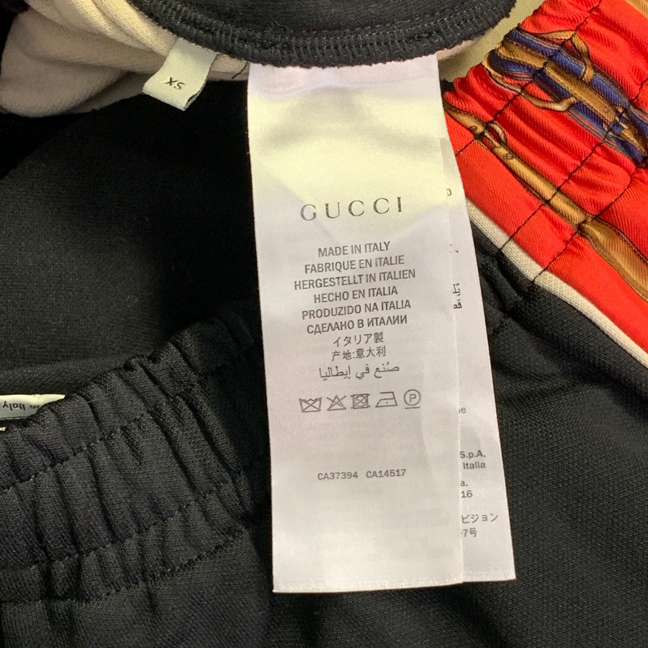 GUCCI Größe XS Schwarz Rot Polyester Baumwolle Jogger Freizeithosen im Angebot 1