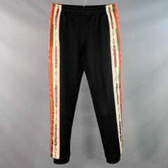 GUCCI Größe XS Schwarz Rot Polyester Baumwolle Jogger Freizeithosen