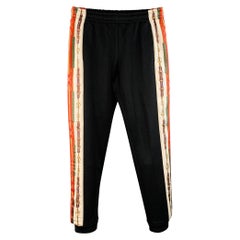 GUCCI Size XS Black Red Polyester Cotton Joggers Casual Pants