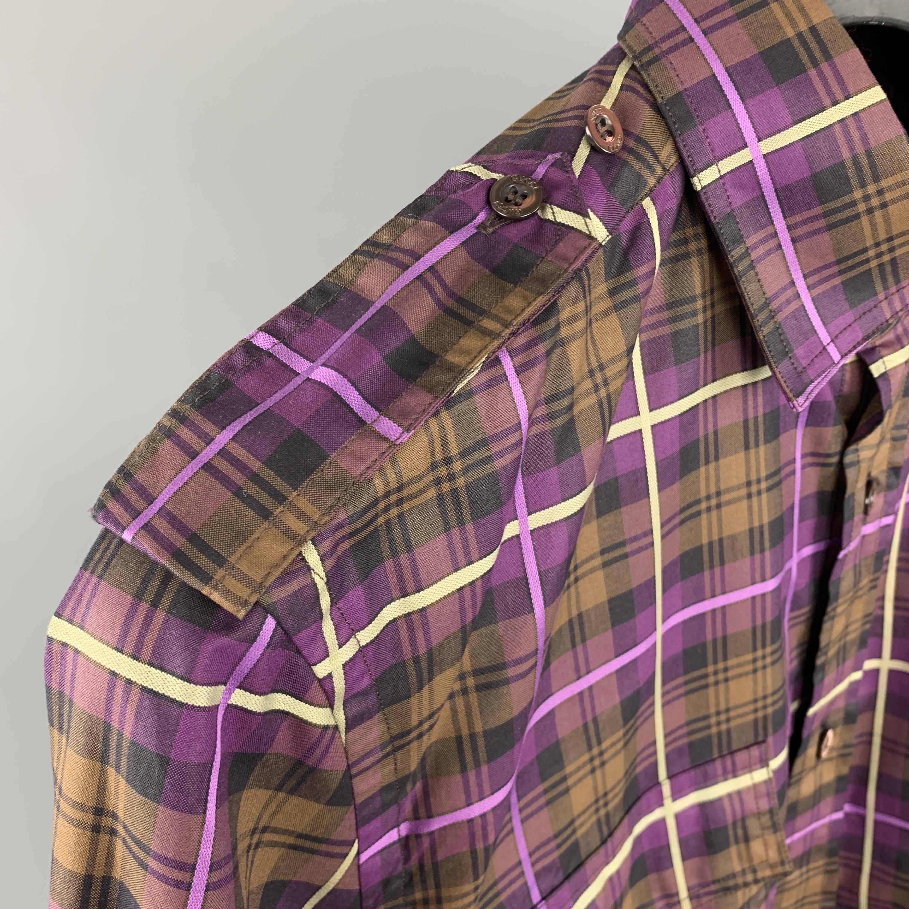 brown and purple shirt
