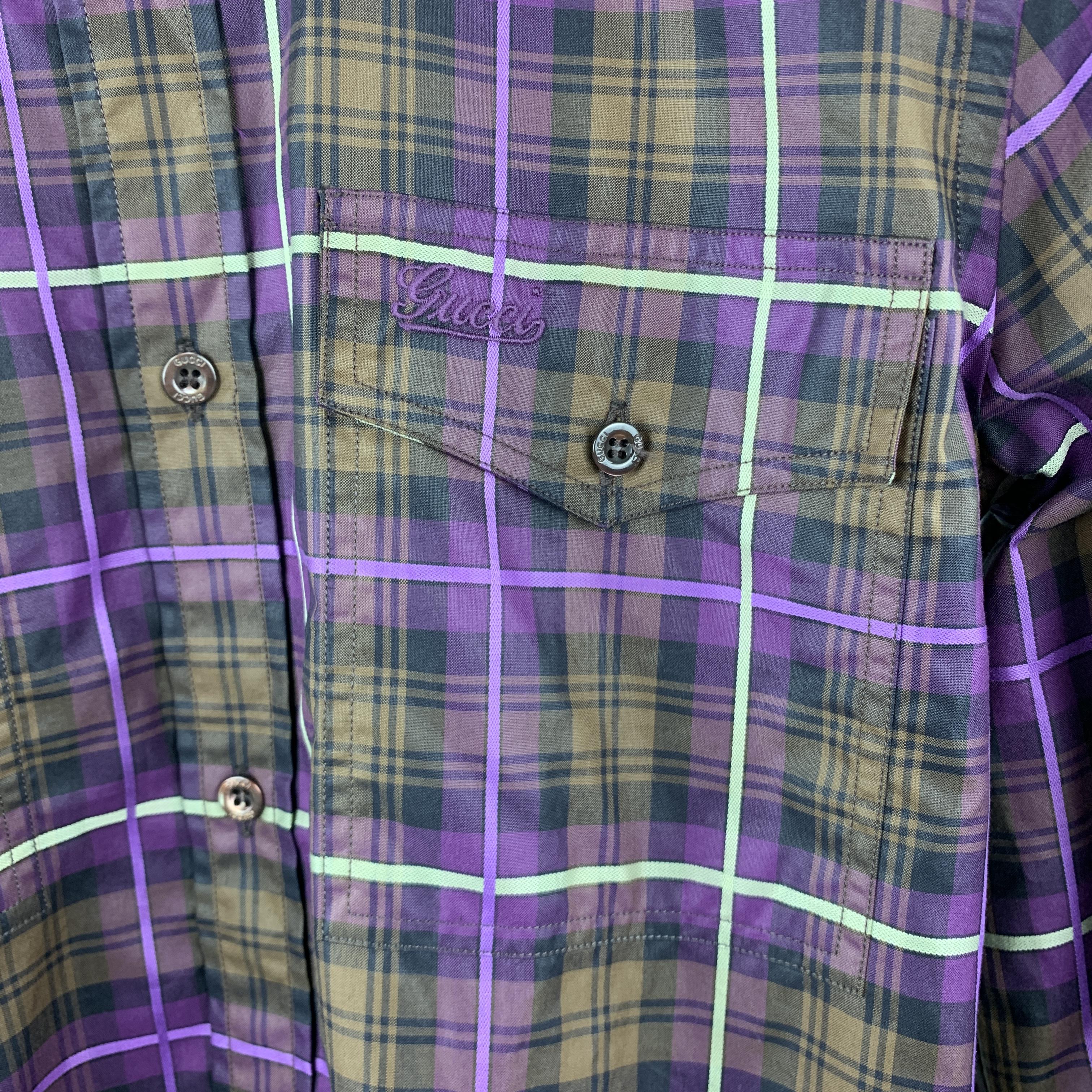 purple and brown shirt