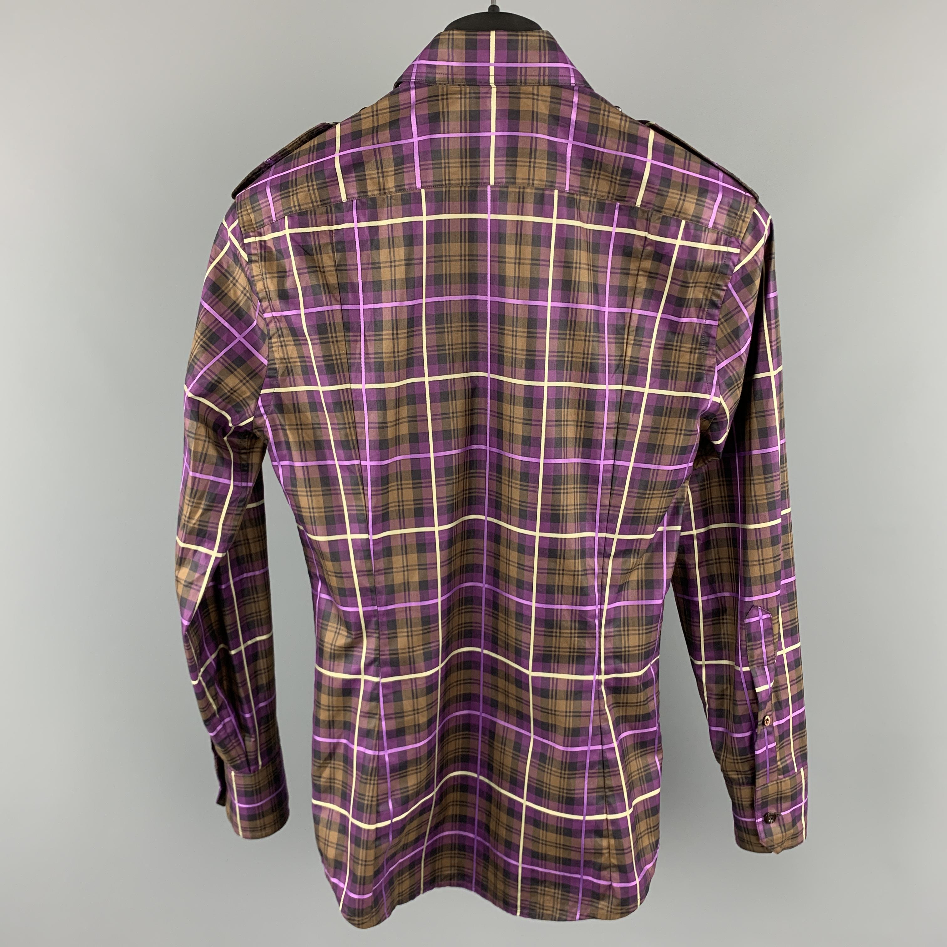 brown and purple shirts