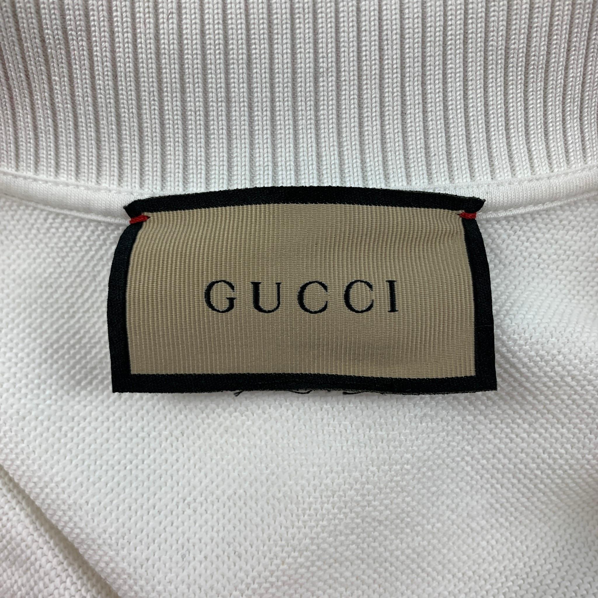 GUCCI Weiß-grünes Minikleid aus Polyamidenmischung mit Webstreifen, Größe XS Damen im Angebot
