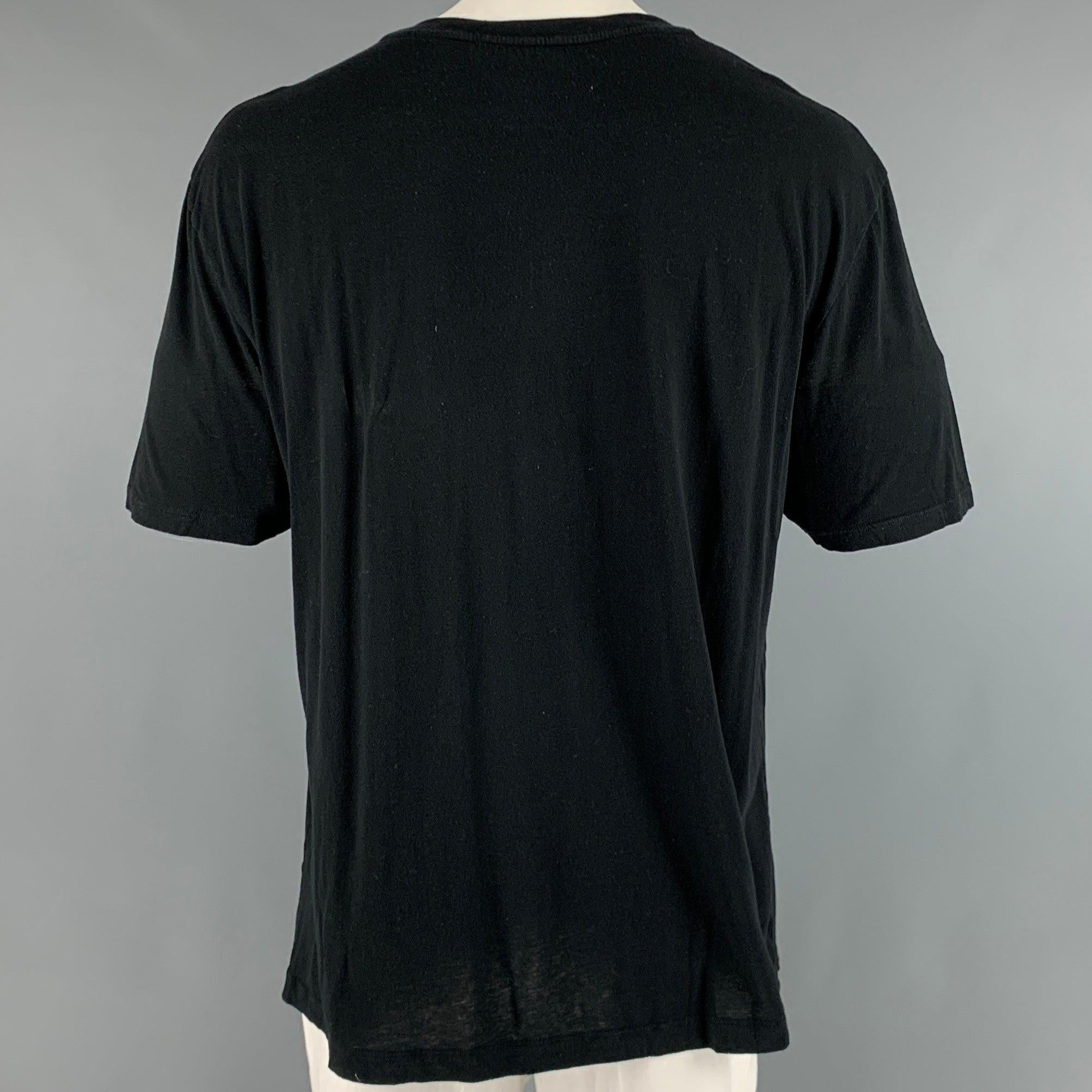 Men's GUCCI Size XXL Black Logo Cotton Crew-Neck T-shirt For Sale