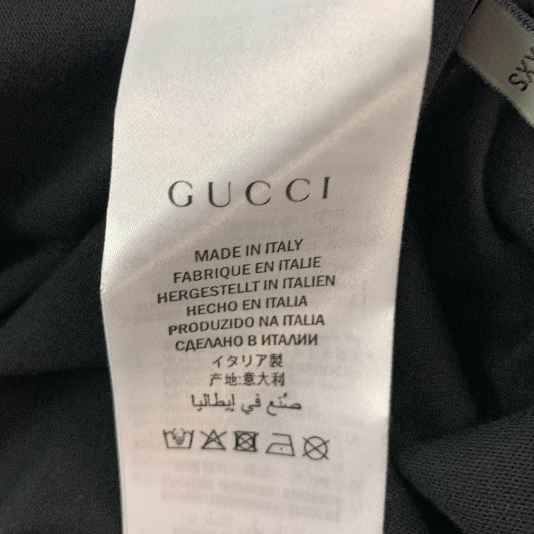 GUCCI Größe XXS Schwarzes ärmelloses T-Shirt aus Baumwolle mit Goldstickerei im Angebot 2