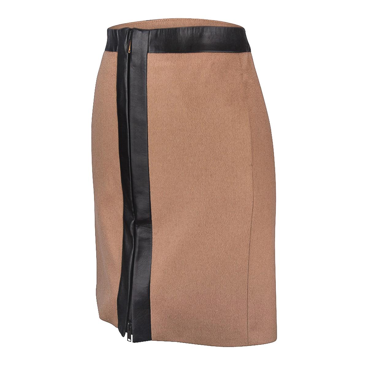 camel leather skirt