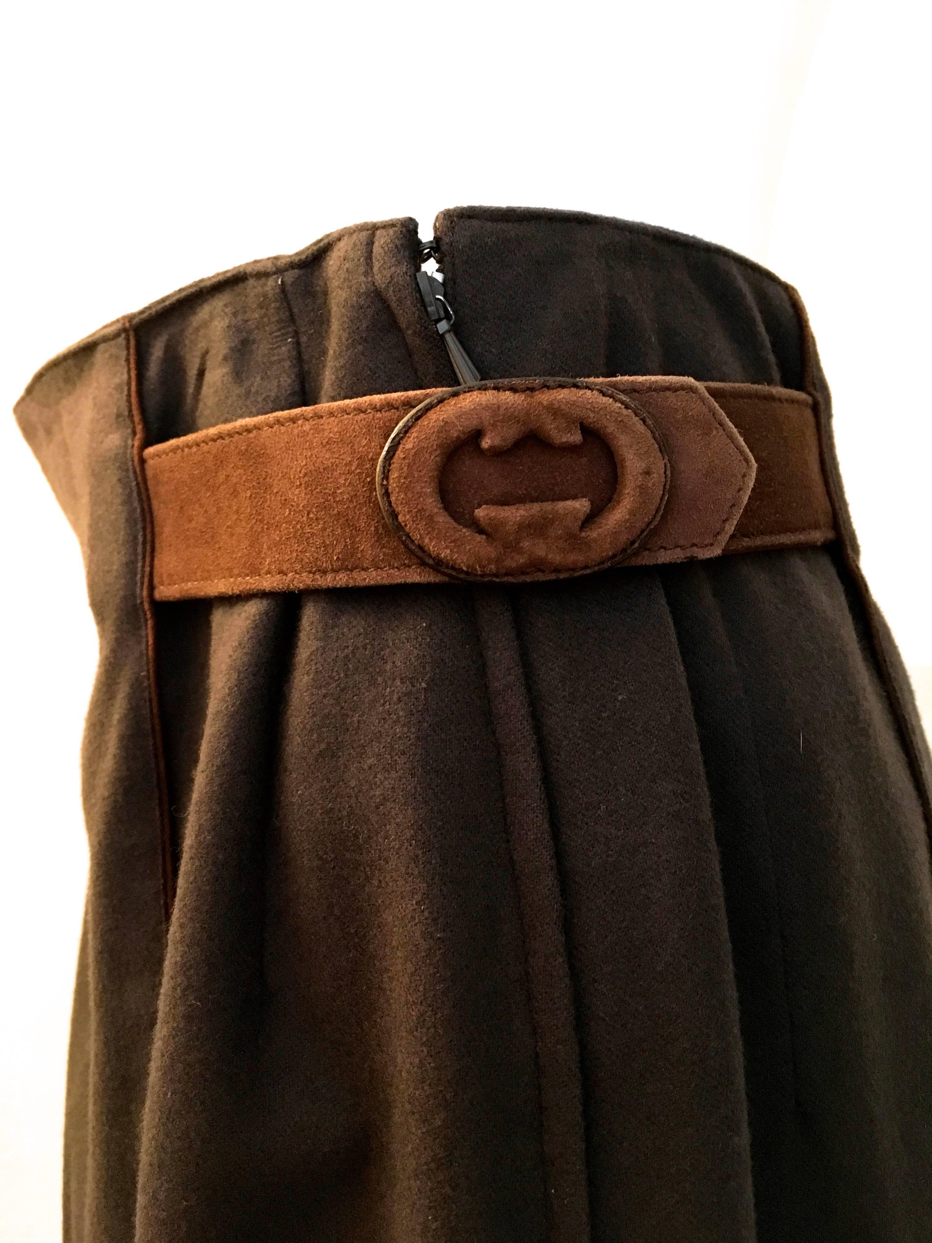 Gucci Skirt w/ Leather Belt - Rare In New Condition For Sale In Boca Raton, FL