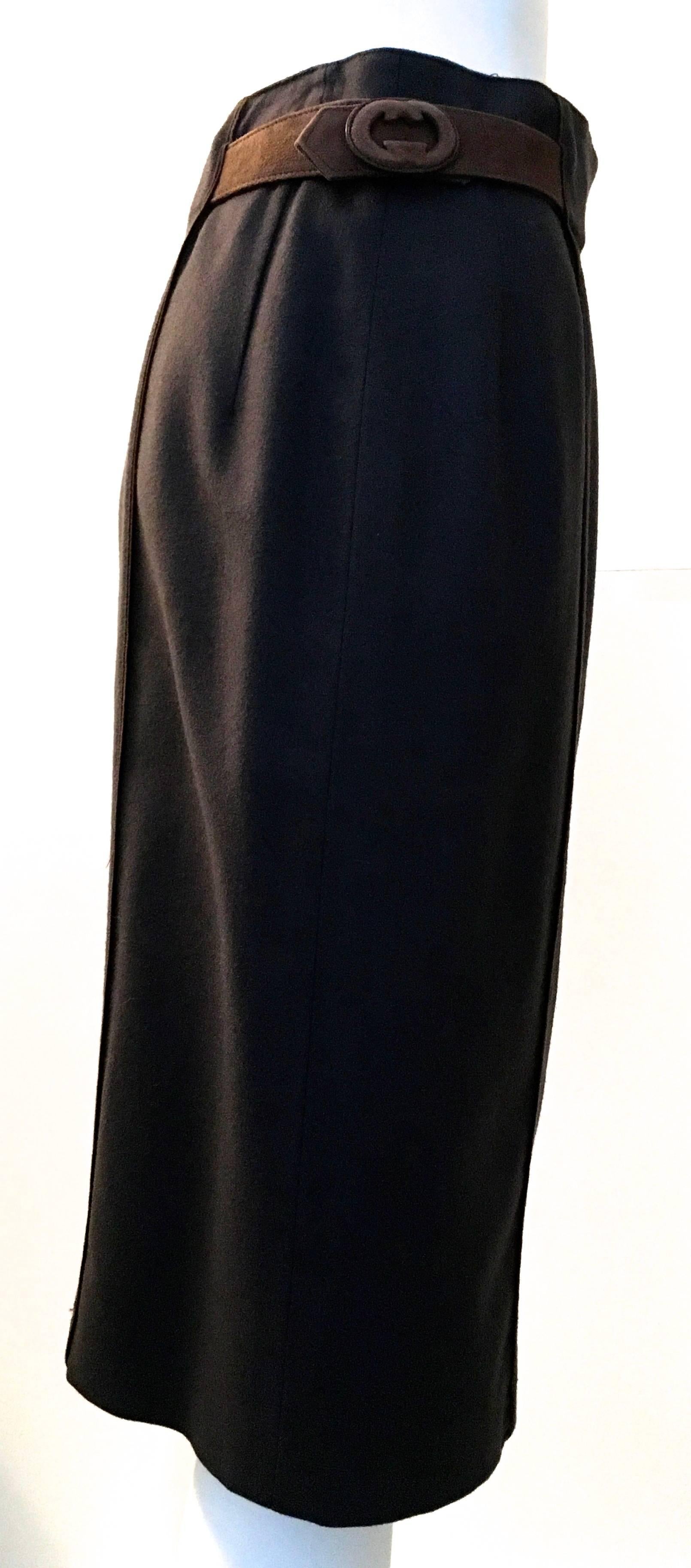 Gucci Skirt w/ Leather Belt - Rare For Sale 1