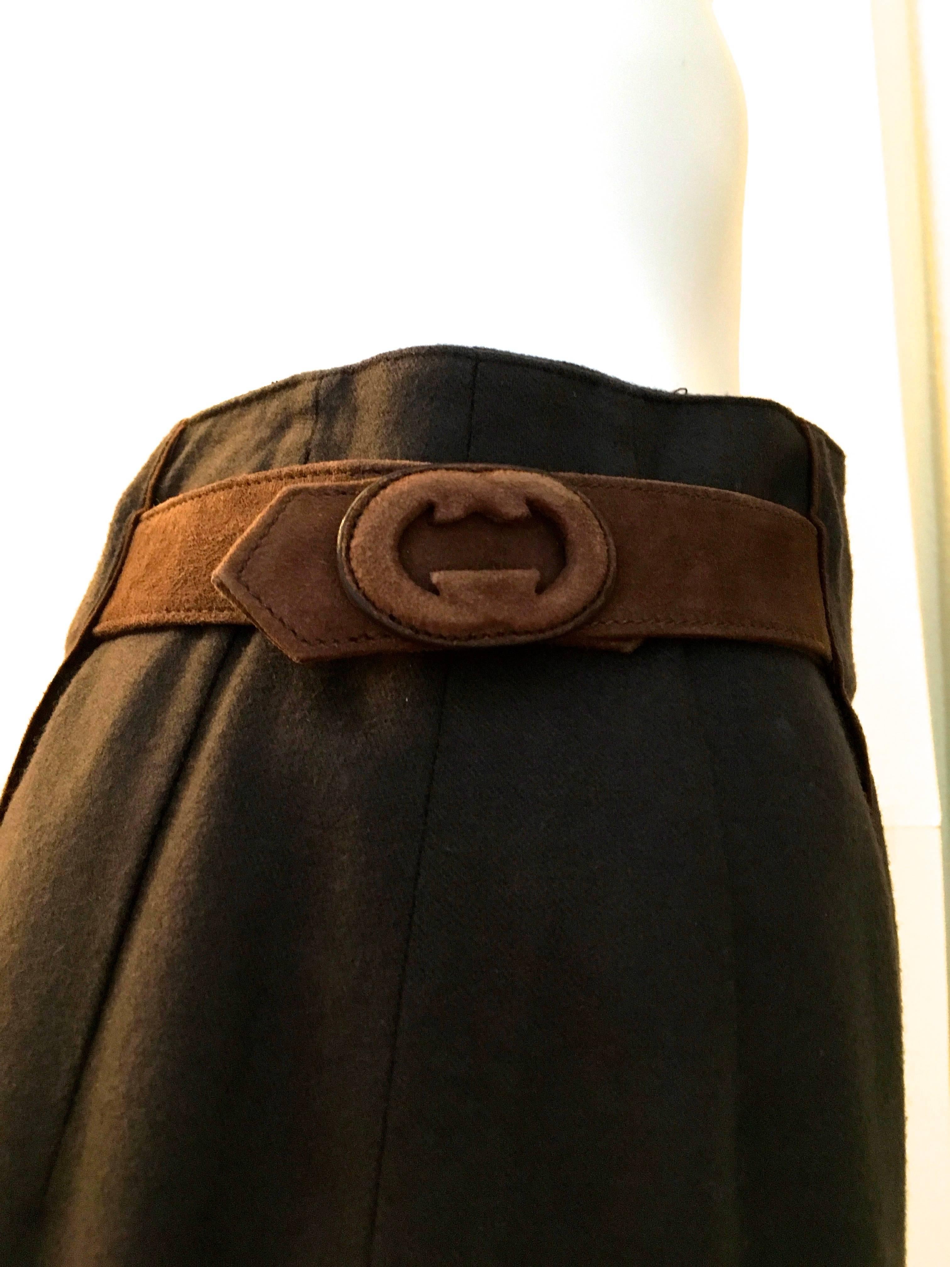 Women's Gucci Skirt w/ Leather Belt - Rare For Sale