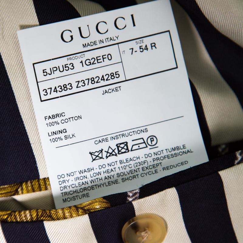 Gucci Sky Blue Cotton Tailored Mayfair Blazer XXL 1