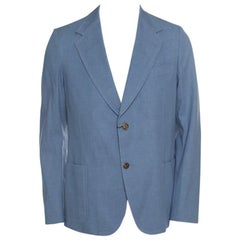 Gucci Sky Blue Cotton Tailored Mayfair Blazer XXL