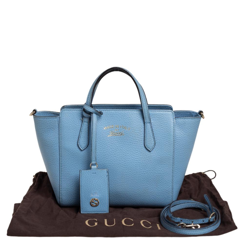 Gucci Sky Blue Leather Mini Swing Tote 5