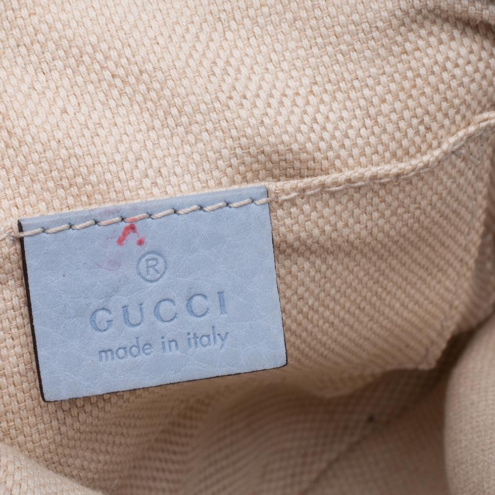 Gucci Sky Blue Nubuck Leather Mini Soho Disco Chain Crossbody Bag In Good Condition In Dubai, Al Qouz 2