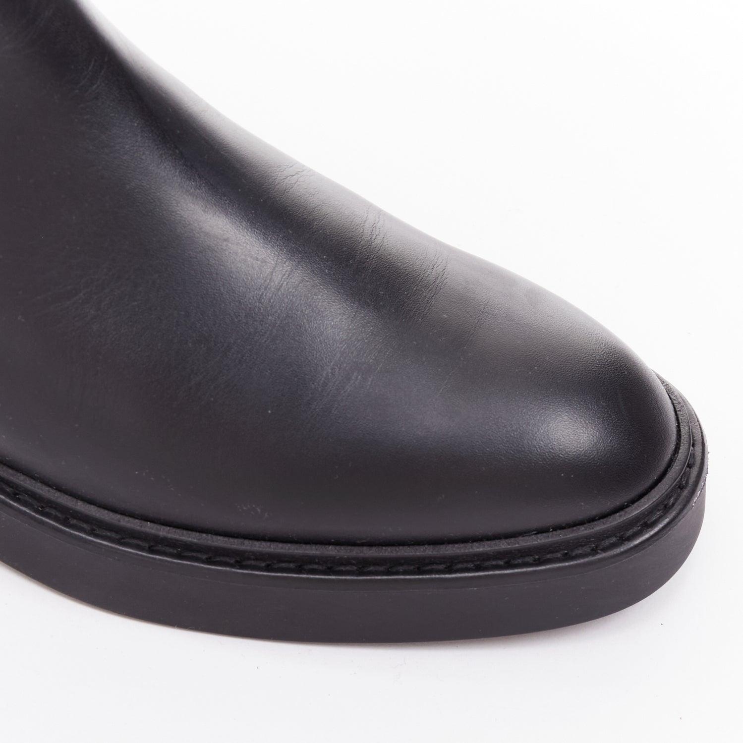 Gucci Slim Horsebit noir argent GG Monogram embossed ankle boots EU37 en vente 2