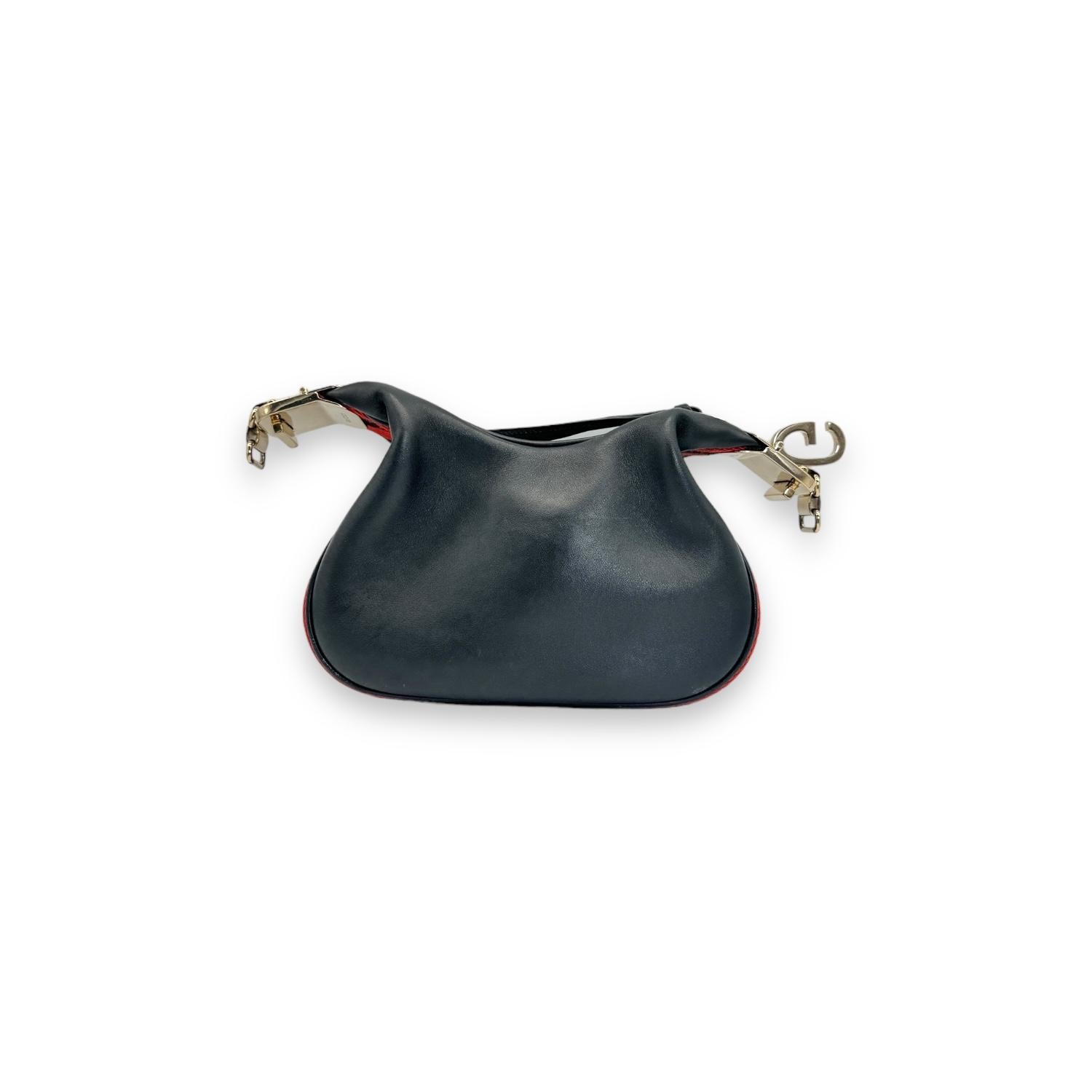 Women's Gucci Small Attache Black Calfskin Leather Crossbody Bag For Sale