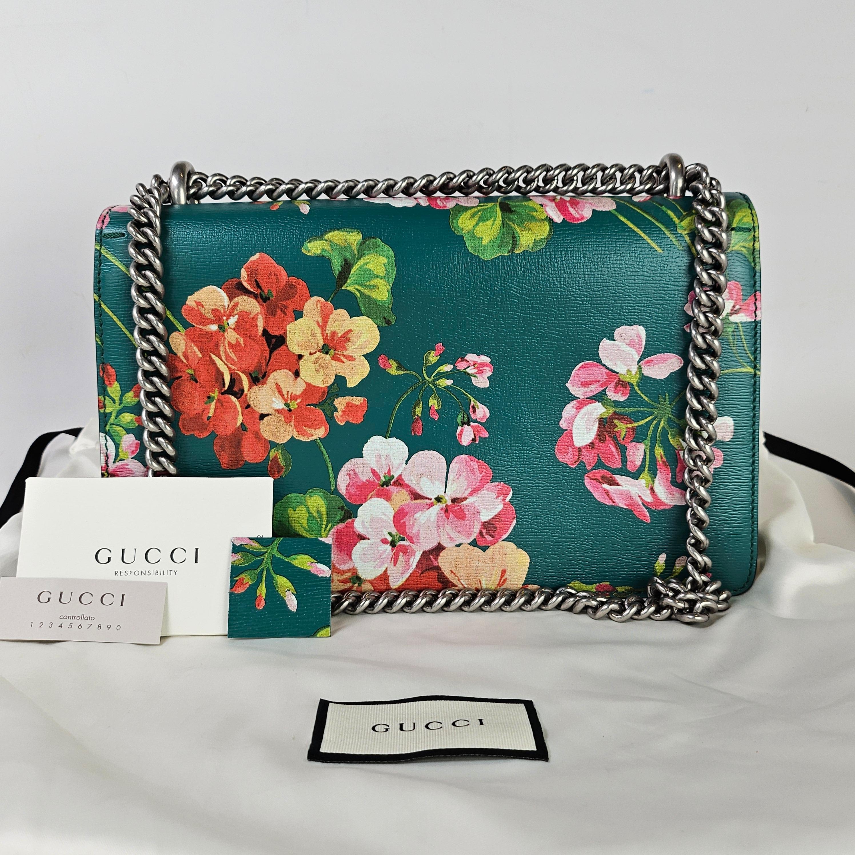Gucci Small Blooms Dionysus sac à bandoulière sarcelle Pour femmes en vente