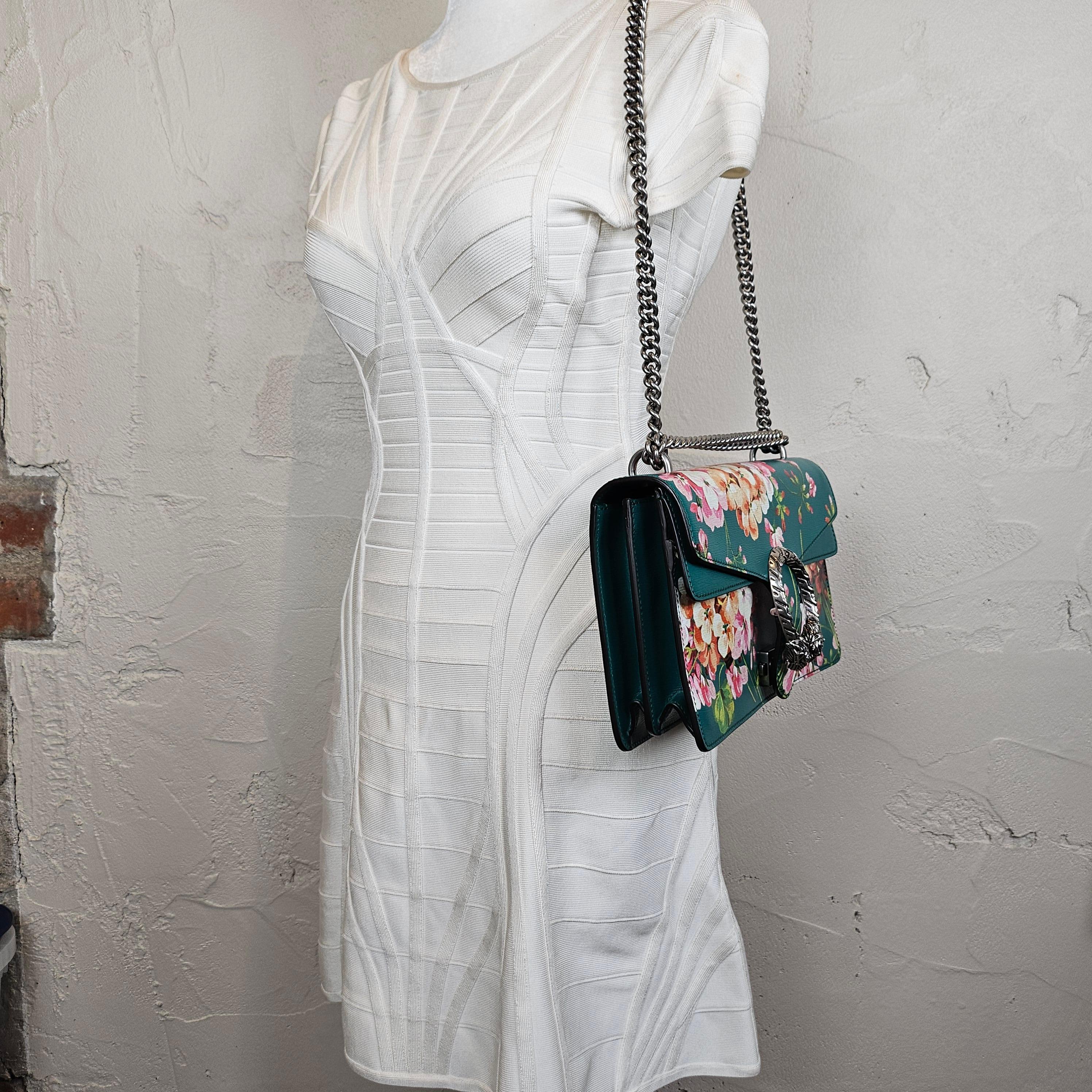 Gucci Small Blooms Dionysus Shoulder Bag Teal For Sale 2