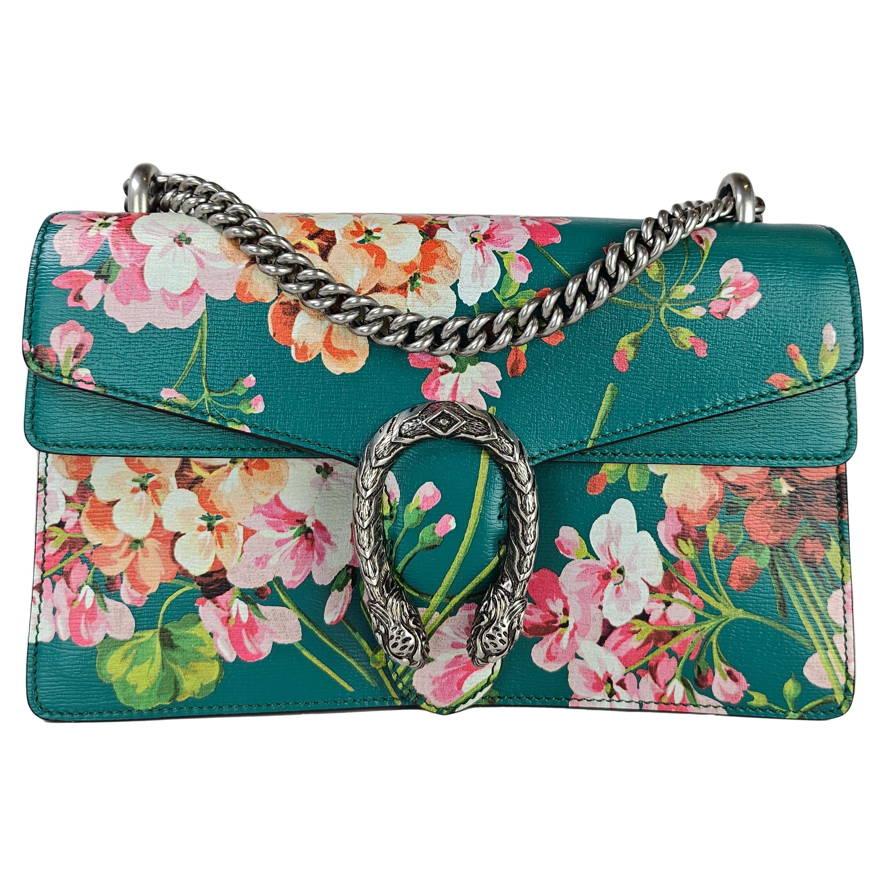 Gucci Small Blooms Dionysus Shoulder Bag Teal For Sale