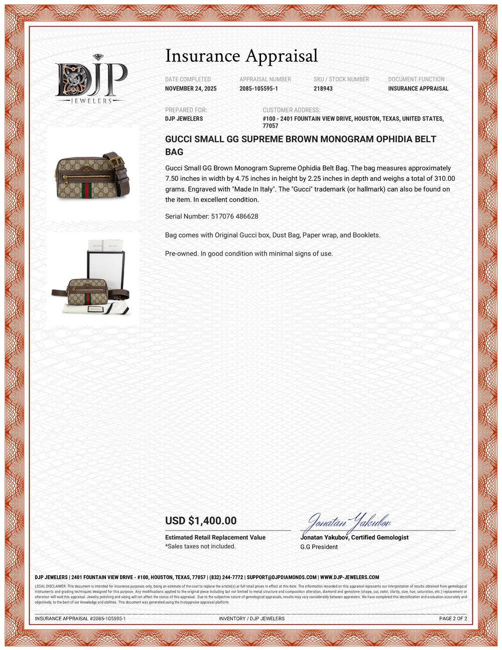 Gucci Kleine GG Supreme Braun Monogram Ophidia Gürteltasche im Angebot 10