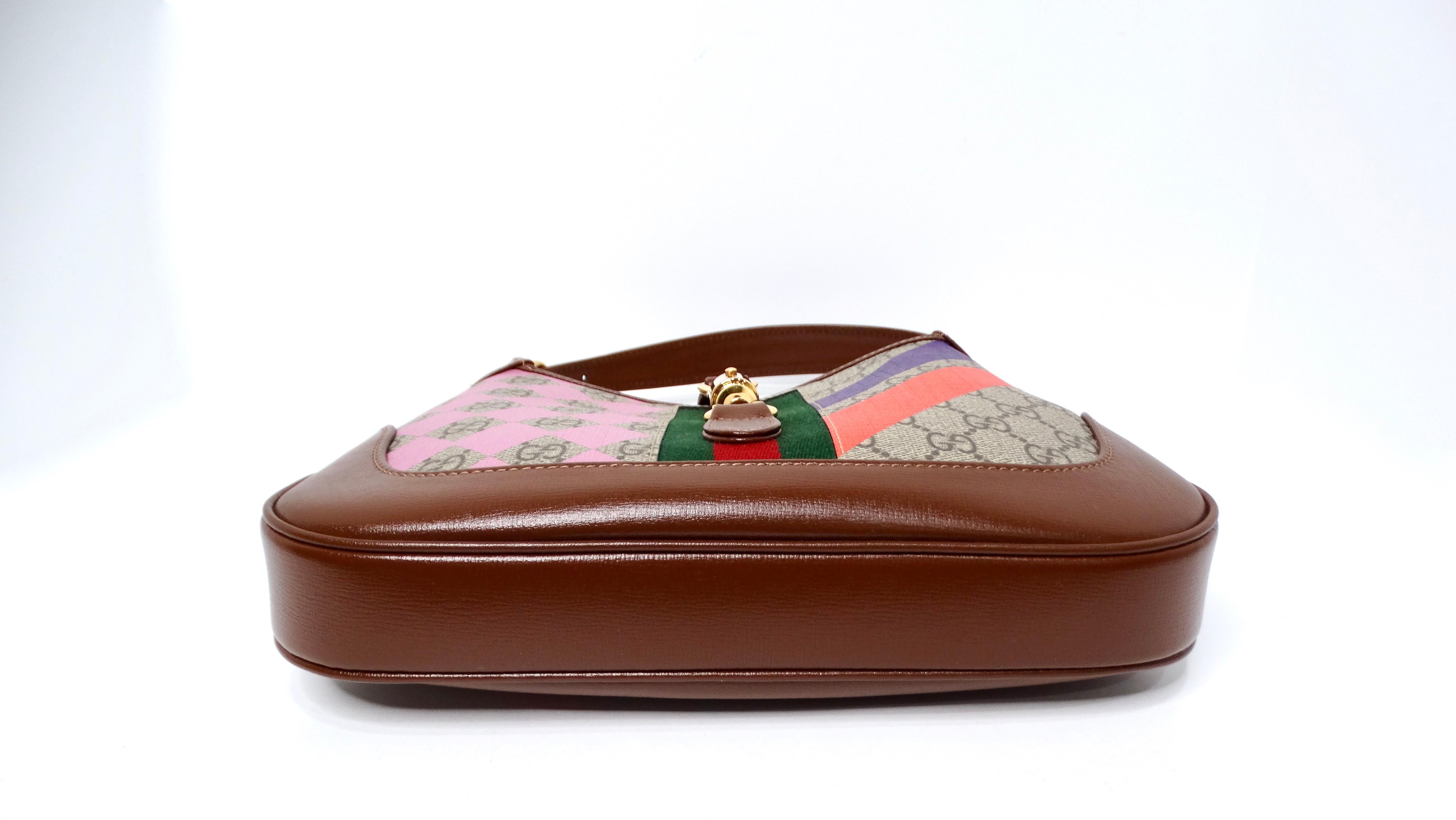 Women's Gucci Small Jackie 1961 GG Supreme Monogram Calfskin Multicolor Print Hobo Bag For Sale