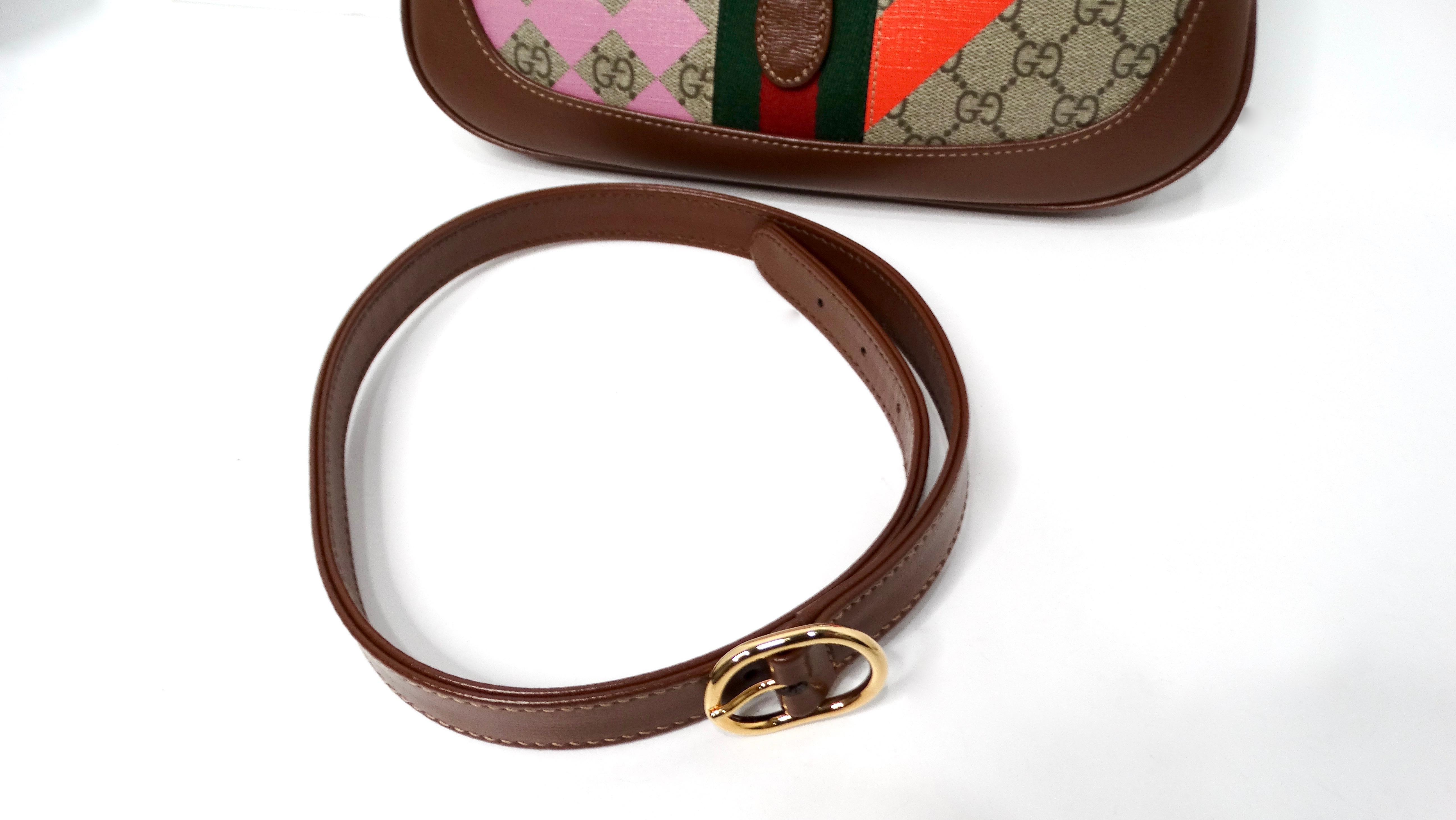 Gucci Small Jackie 1961 GG Supreme Monogram Calfskin Multicolor Print Hobo Bag For Sale 2