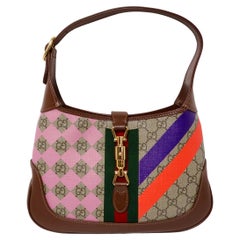 Gucci Small Jackie 1961 GG Supreme Monogram Calfskin Multicolor Print Hobo Bag