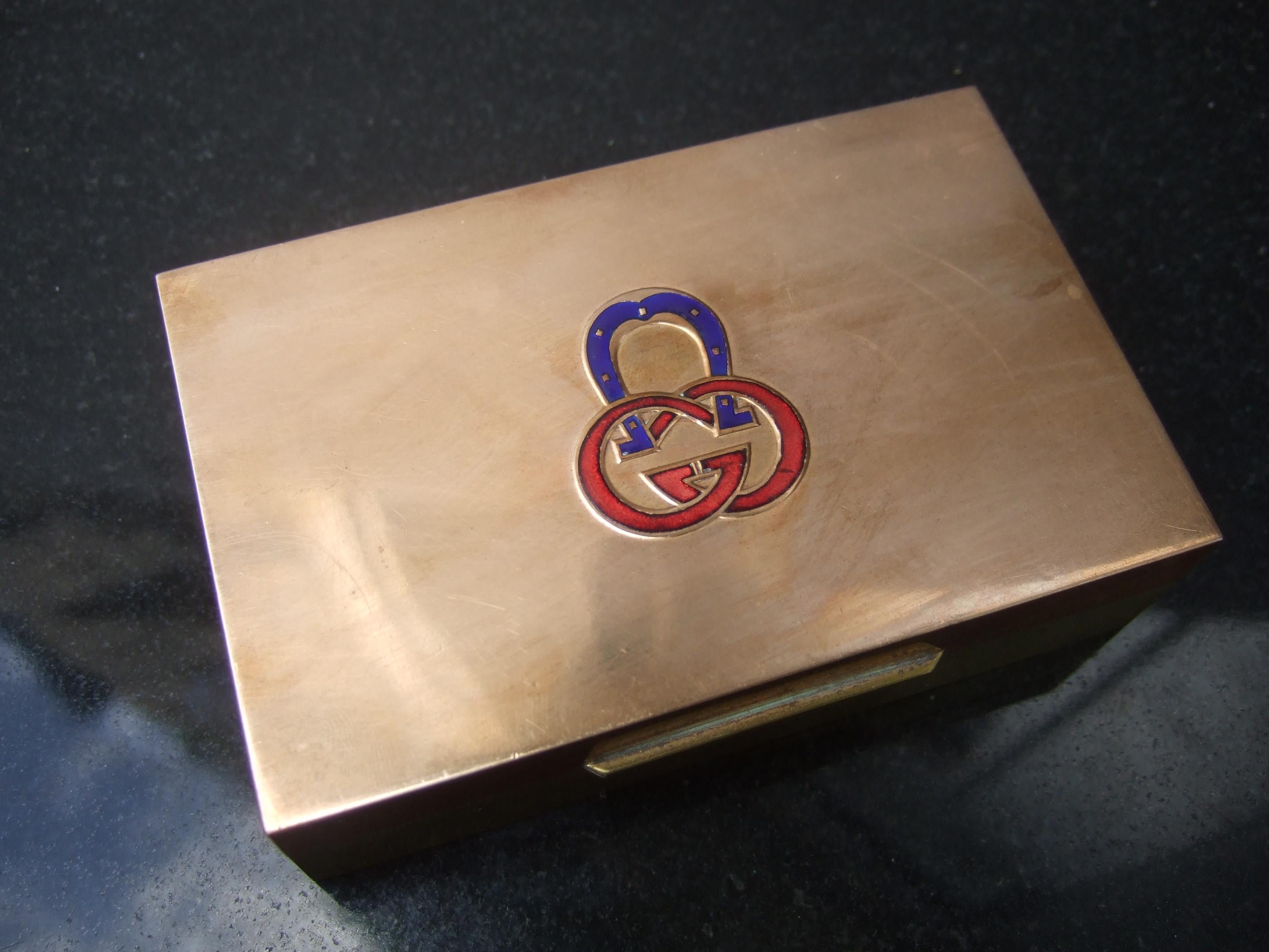 GUCCI Small Mixed Metal Cloisonne' Enamel Tiny Trinket Box c 1970s For Sale 1