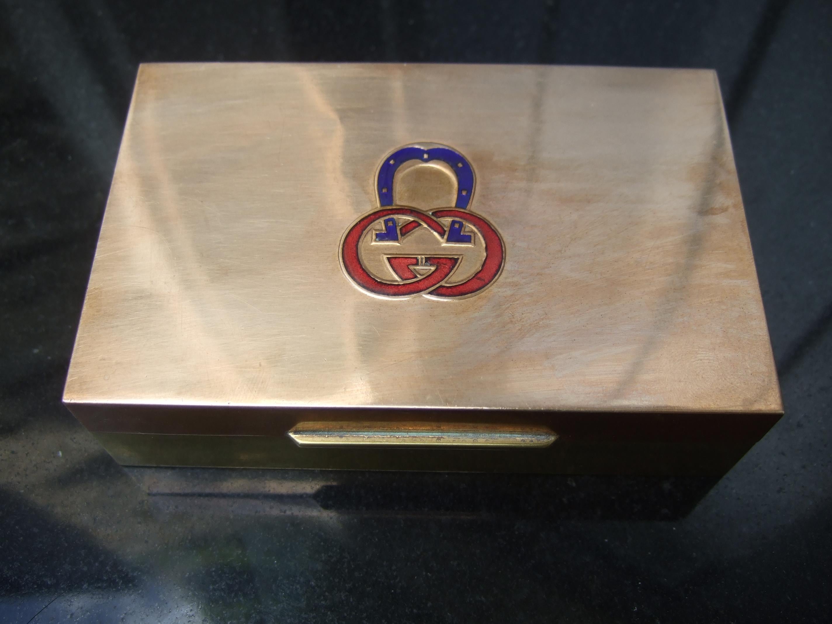 GUCCI Small Mixed Metal Cloisonne' Enamel Tiny Trinket Box c 1970s For Sale 2