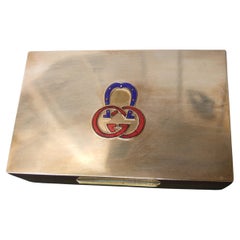 GUCCI Caja de baratijas pequeña de metal mixto Cloisonné' esmalte c 1970s
