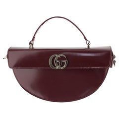 Gucci Smooth Leather Logo Top Handle Bag — Red