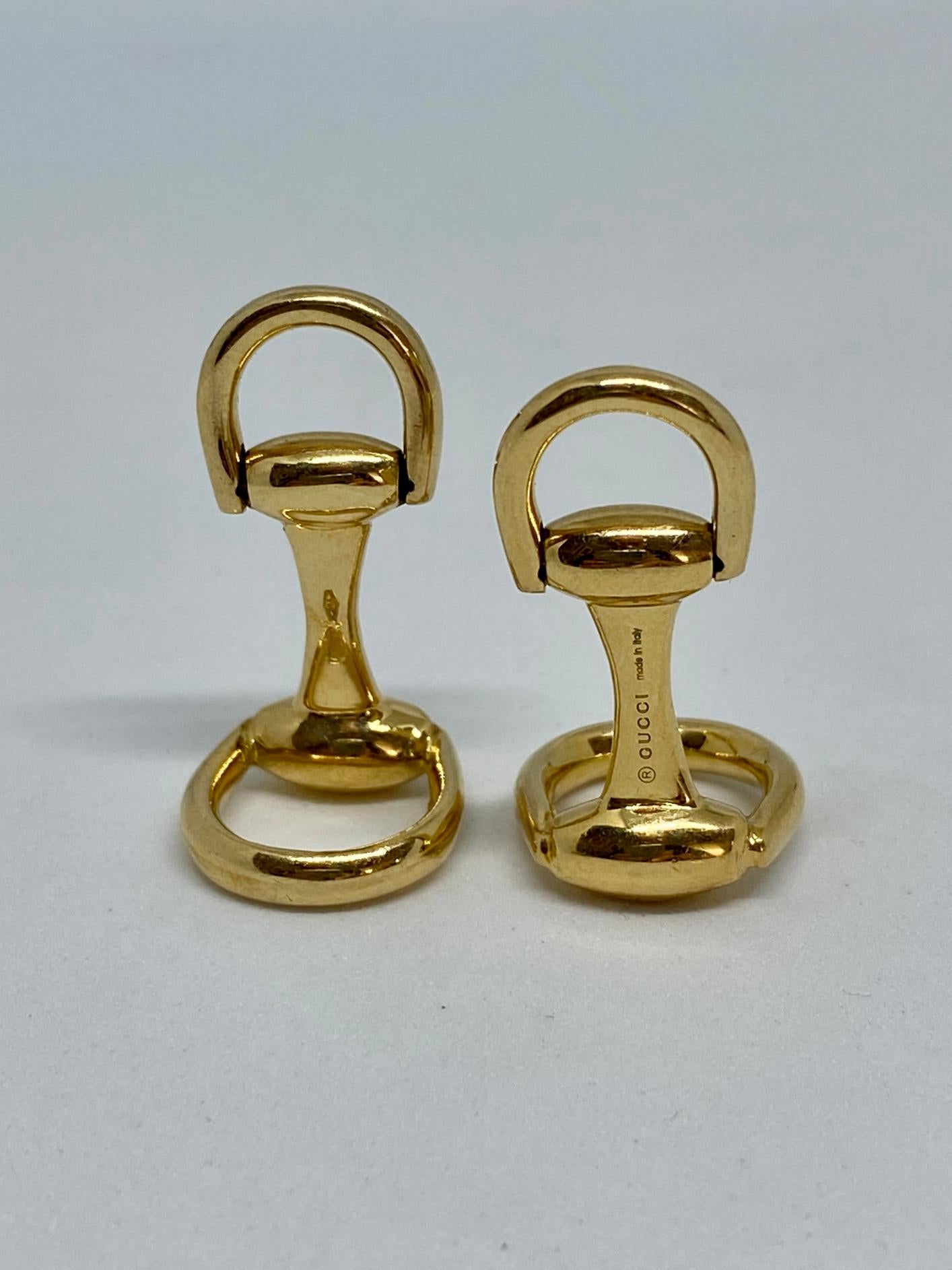 Femenino o masculino Gemelos Gucci Snaffle Horsebit de oro amarillo de 18 quilates