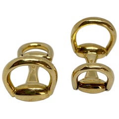 Gucci Snaffle Horsebit Cufflinks in 18K Yellow Gold