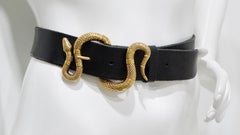Gucci Snake Black Leather Belt