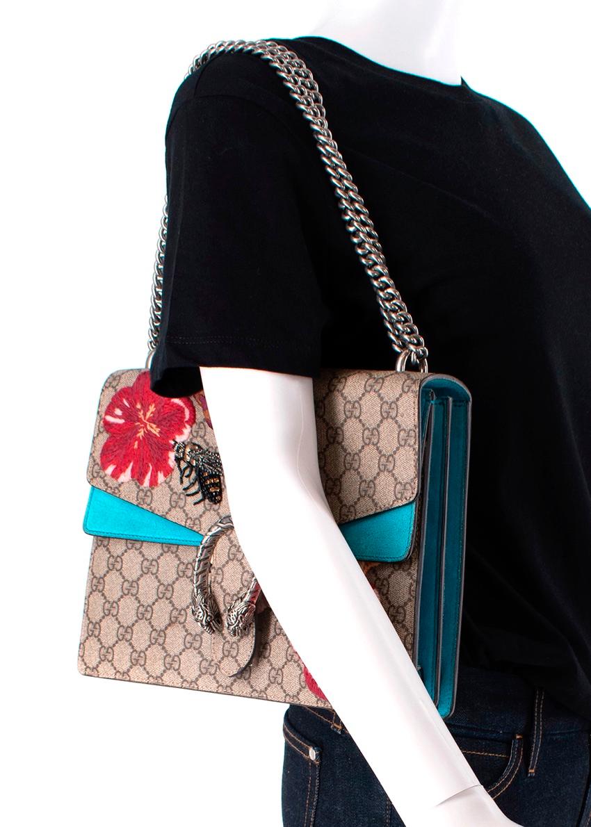 Brown Gucci Snake Embellished Medium Dionysus Chain Strap Bag For Sale