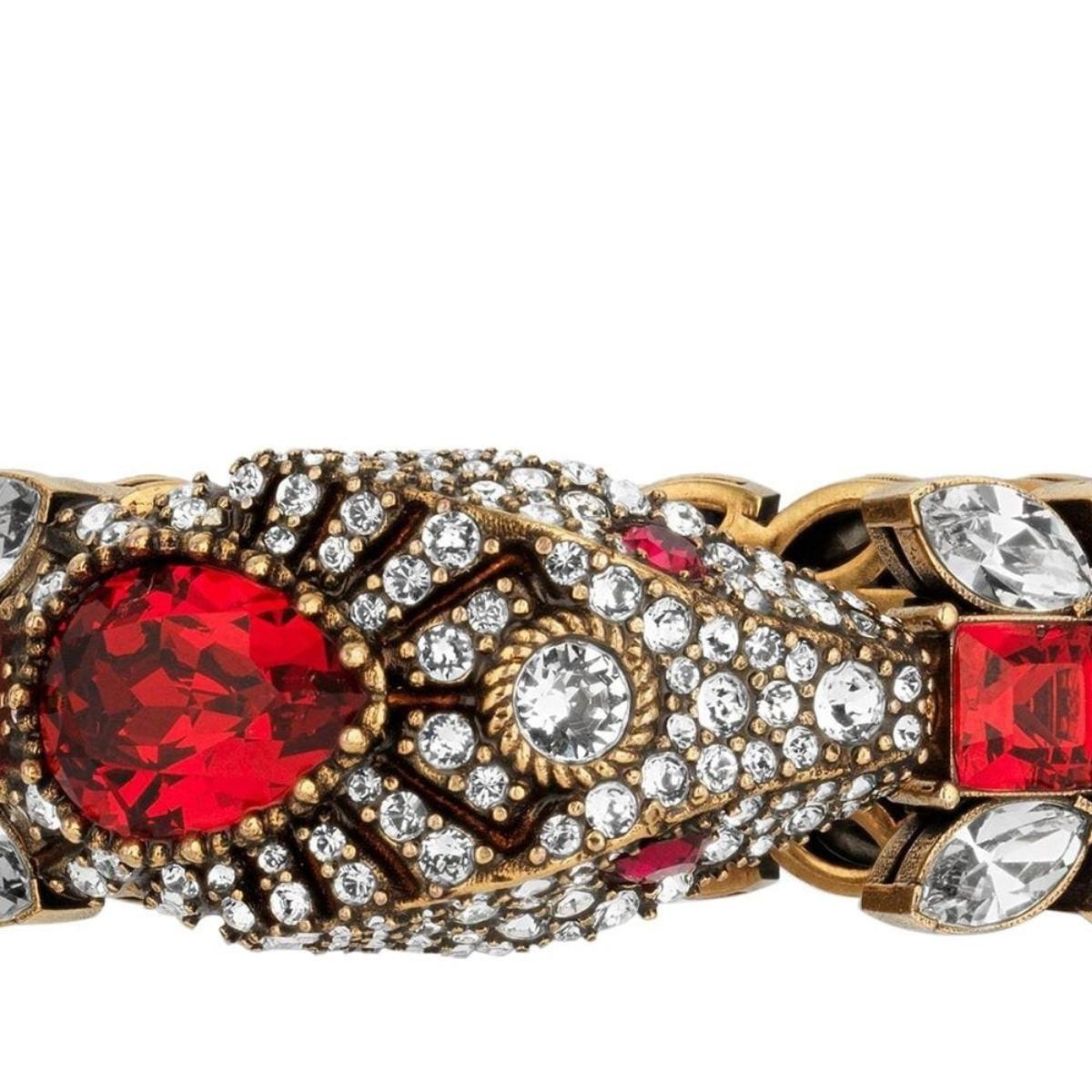 Gucci Bracelet à motif de serpent orné de cristaux Neuf - En vente à Brossard, QC