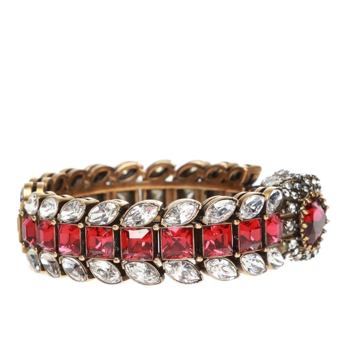 Gucci Bracelet à motif de serpent orné de cristaux Pour femmes en vente