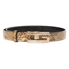 Gucci Snake-print Mini GG Buckle Belt