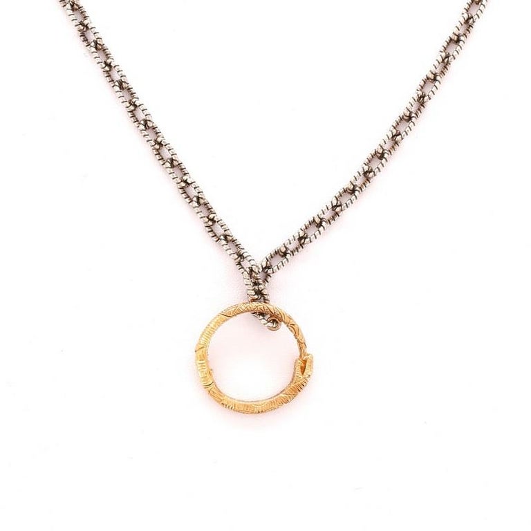 Snake ring pendant necklace in gold Clearance