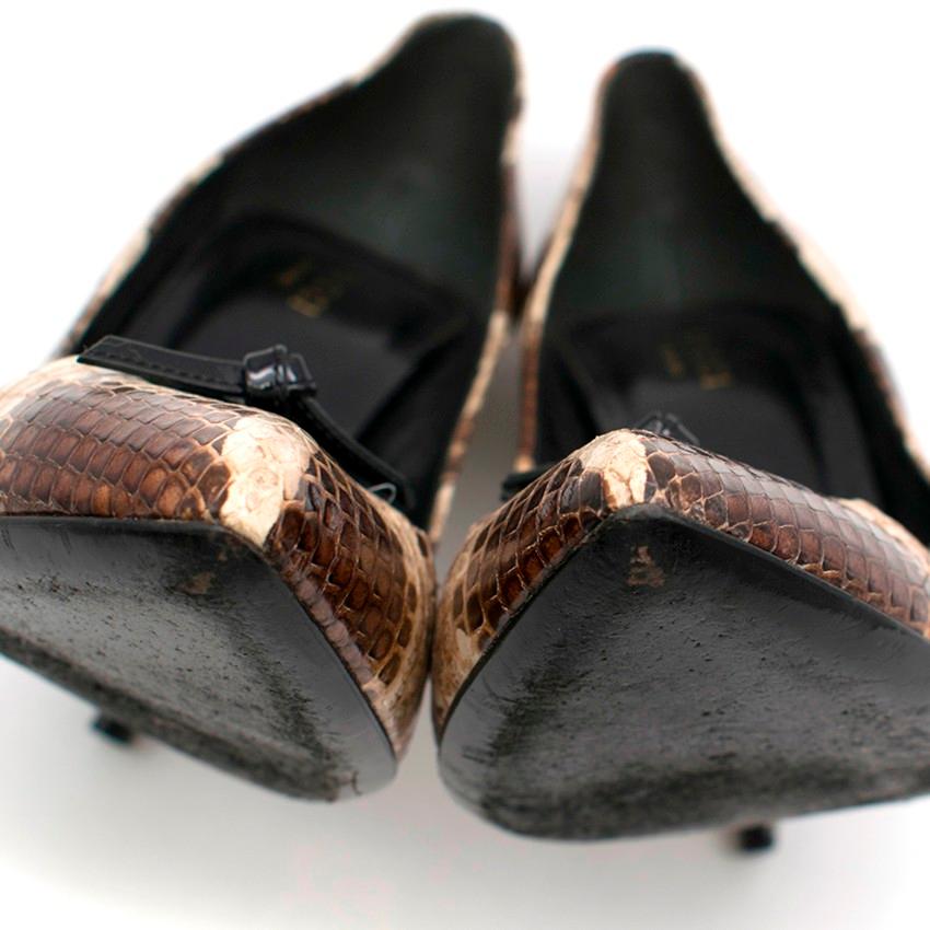 Gucci Snakeskin Bow Detail Pumps ITA 37.5 1
