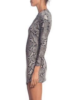 1990S GUCCI TOM FORD Snake Print Jersey Iconic One Sleeve Cocktail Dress