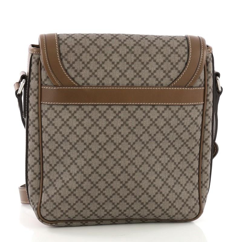 Gucci Snap Flap Messenger Bag Diamante Coated Canvas Medium In Good Condition In NY, NY