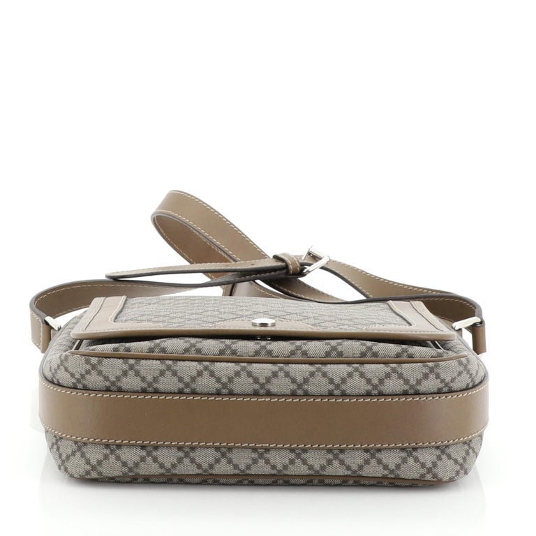 Gucci Snap Flap Messenger Bag Diamante Coated Canvas Medium at 1stDibs