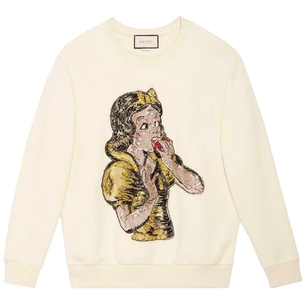 Gucci Snow White Sequin-Embellished Cotton-Jersey Sweatshirt 