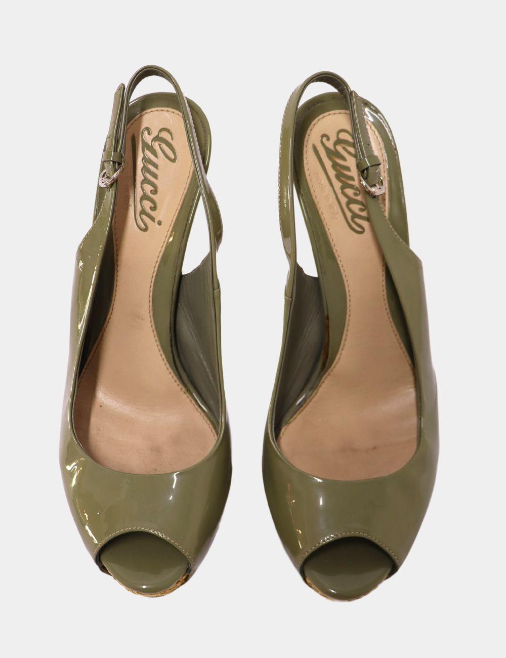 Brown Gucci Sofia Slingback Sandals Size EU 37