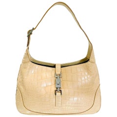 Gucci Borsa Jackie in morbida pelle di coccodrillo